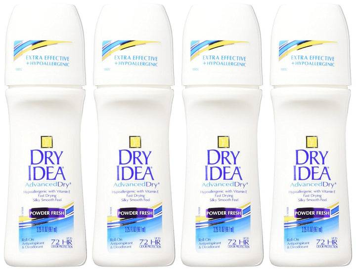 Dry Idea Antiperspirant Deodorant, Powder Fresh, 3.25 Ounce (Pack of 4)