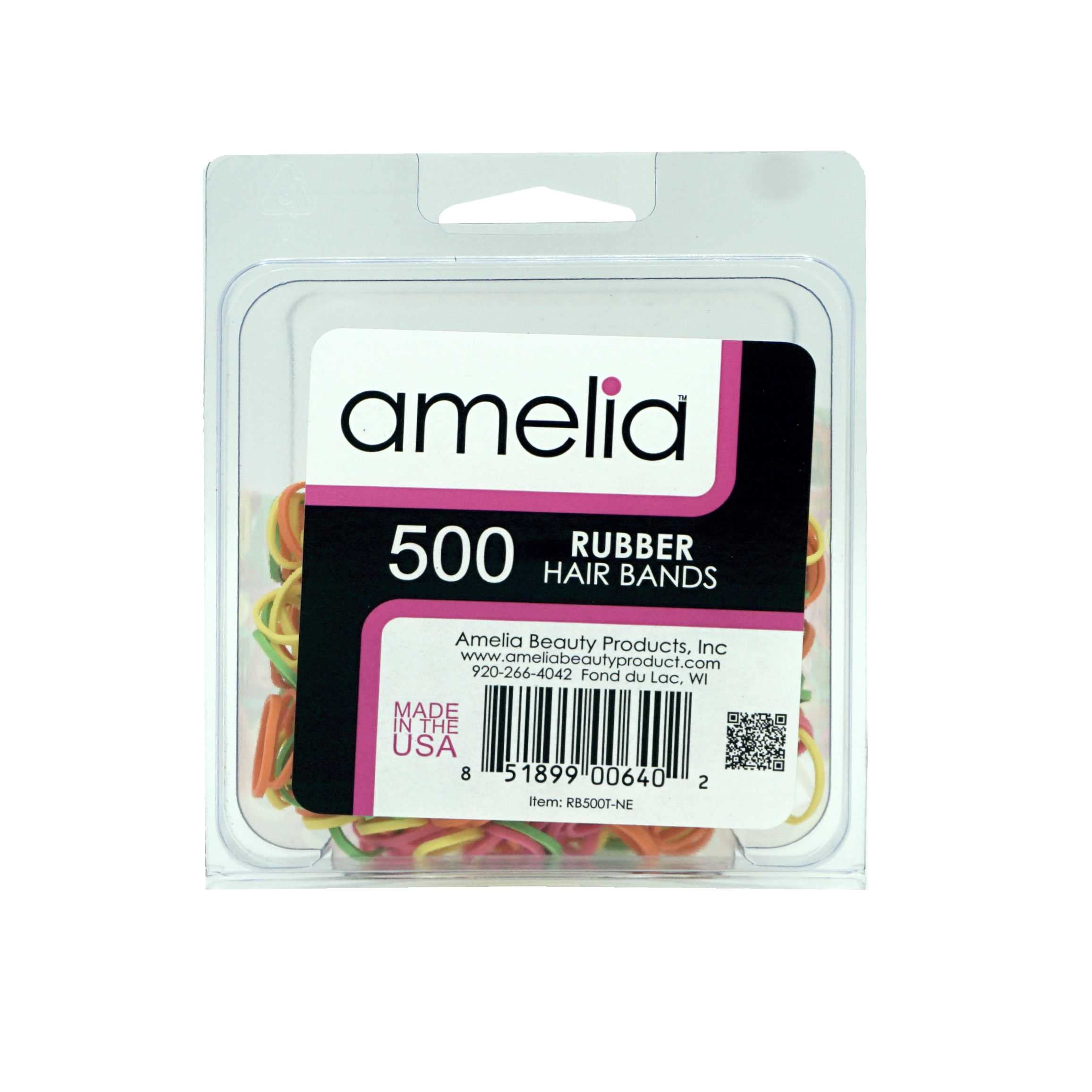 500 Count Rubber Bands in Re-closable Container for Ponytails and Braids (Brights)