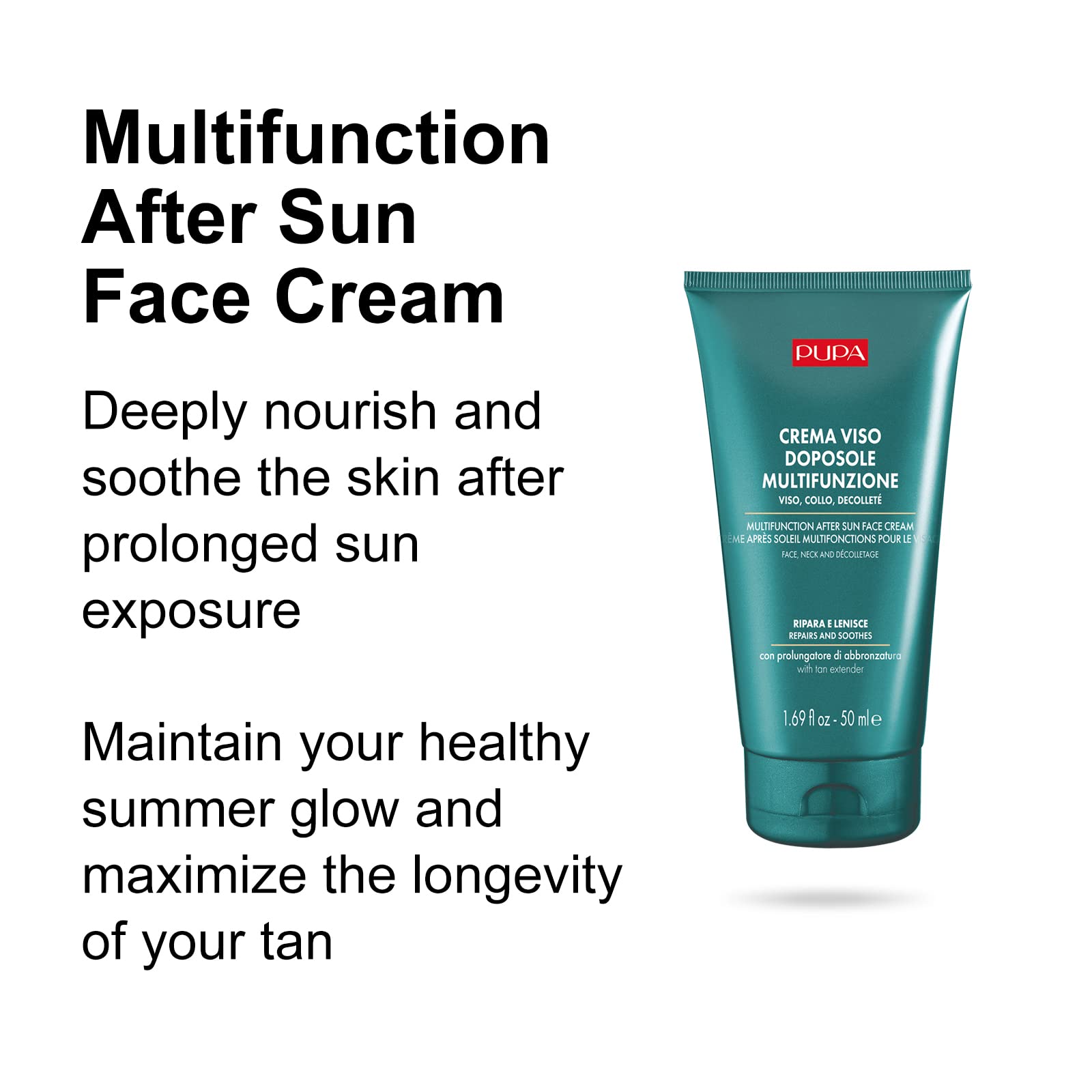Multifunction After Sun Face Cream by Pupa Milano for Unisex - 1.69 oz Cream