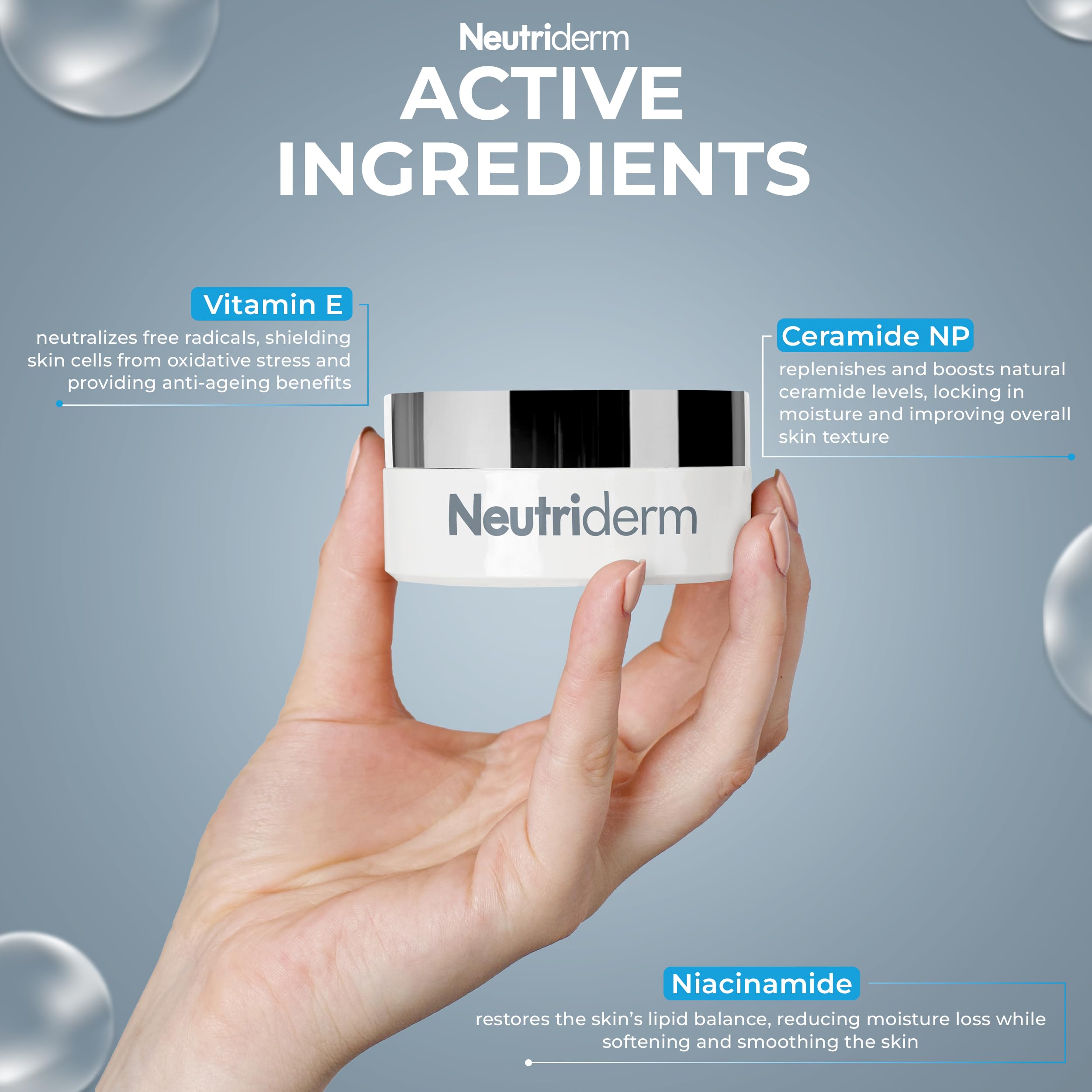 NEUTRIDERM Cleansing Balm – Hydrating Makeup Remover Balm & Oil Based Cleanser with Vitamin E & Ceramides for Soft, Radiant Skin | All Skin Types (80g/2.8oz)