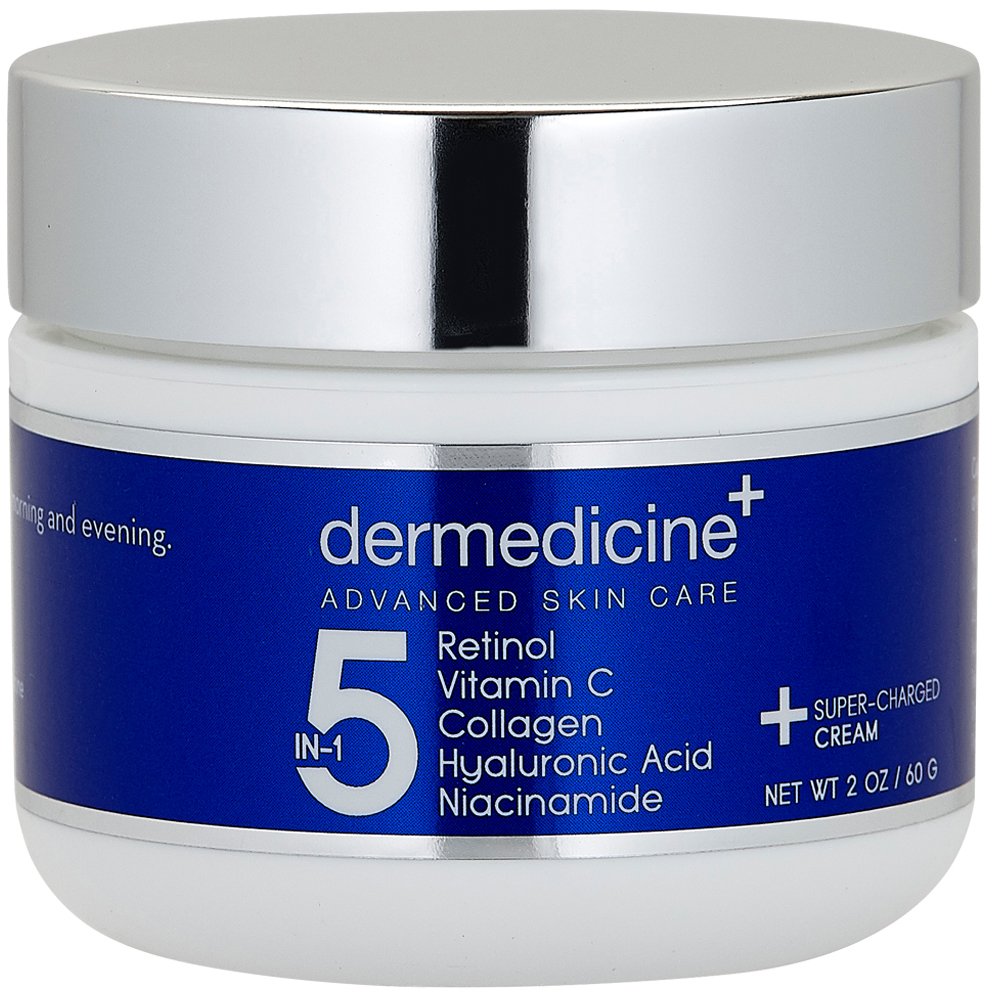 5 in 1 Retinol, Vitamin C, Collagen, Hyaluronic Acid and Niacinamide | Potent Face Cream which May Help Improve Appearance of Fine Lines and Wrinkles and Reduce Appearance of Dark Spots | 2 oz / 60 g