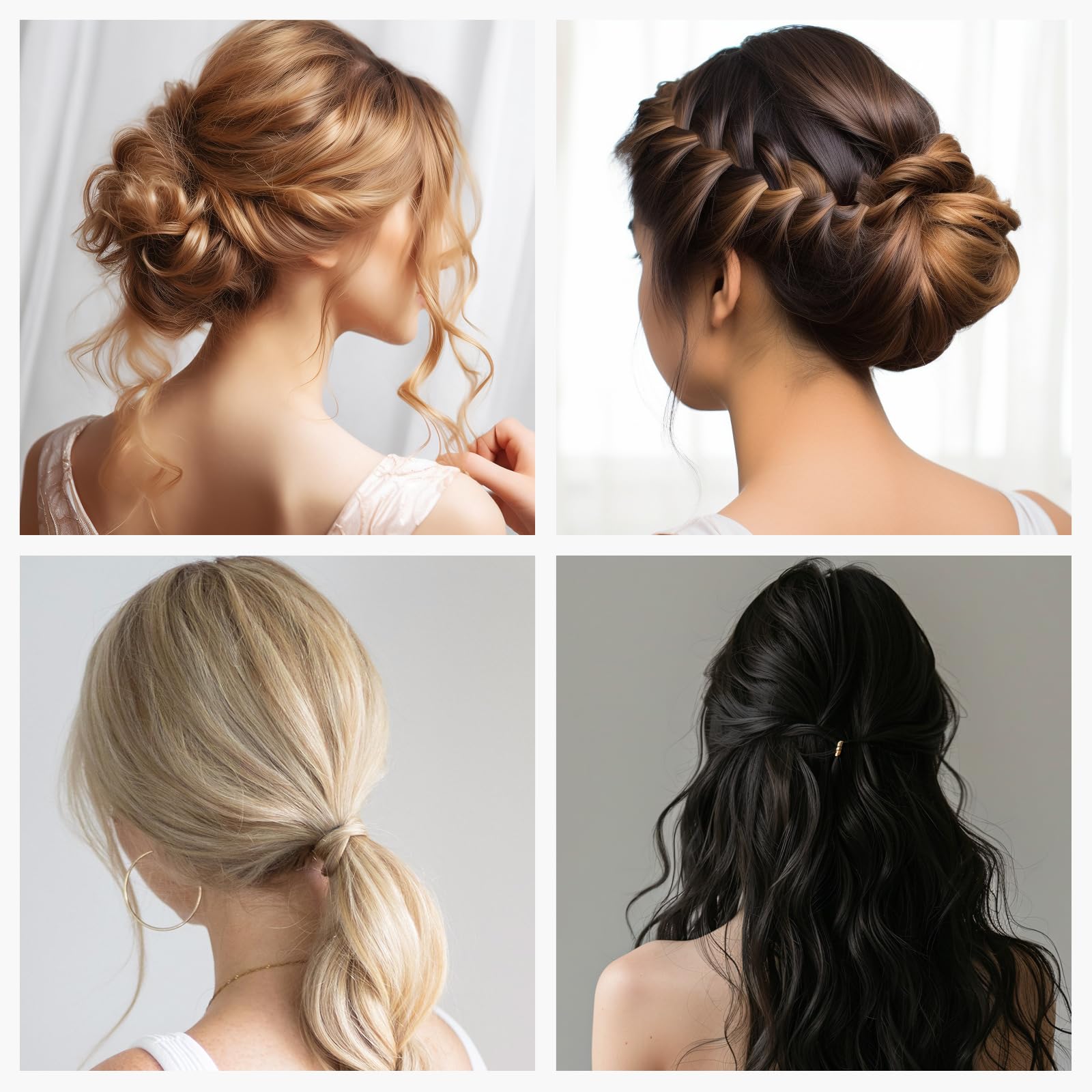 YGQQOY Updo Hair Filler, Padding, Sponge, Donuts, Volume Bumps It Tool and Hairpins, Light Brown