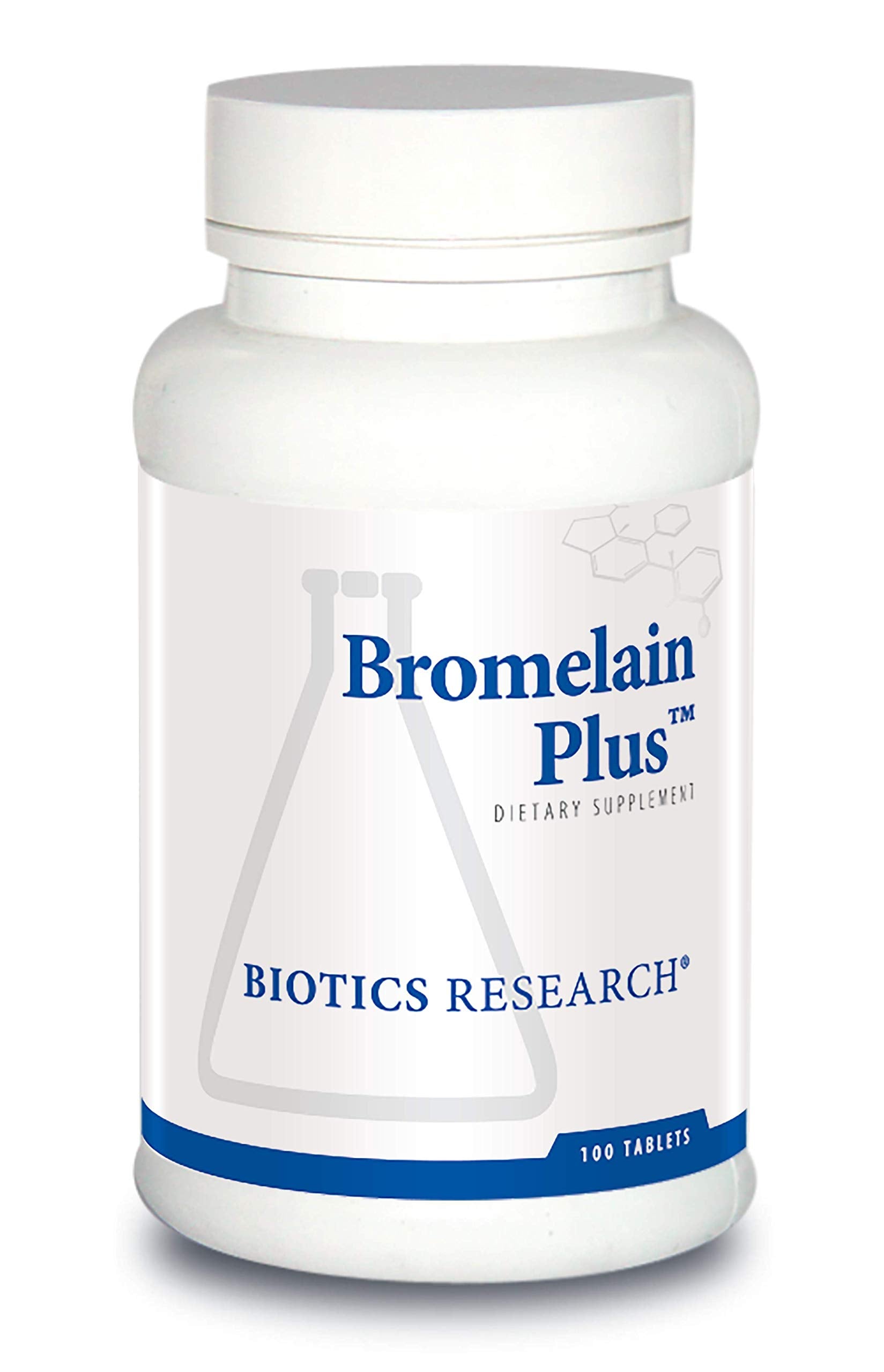 Biotics Research Bromelain Plus Lactose Free Dairy Free Digestive Support. Supports Healthy and Balanced Physiological Pathways, Muscle Relaxation and Comfort, Bromelain 2500 MCU g, Papain 100 Tabs