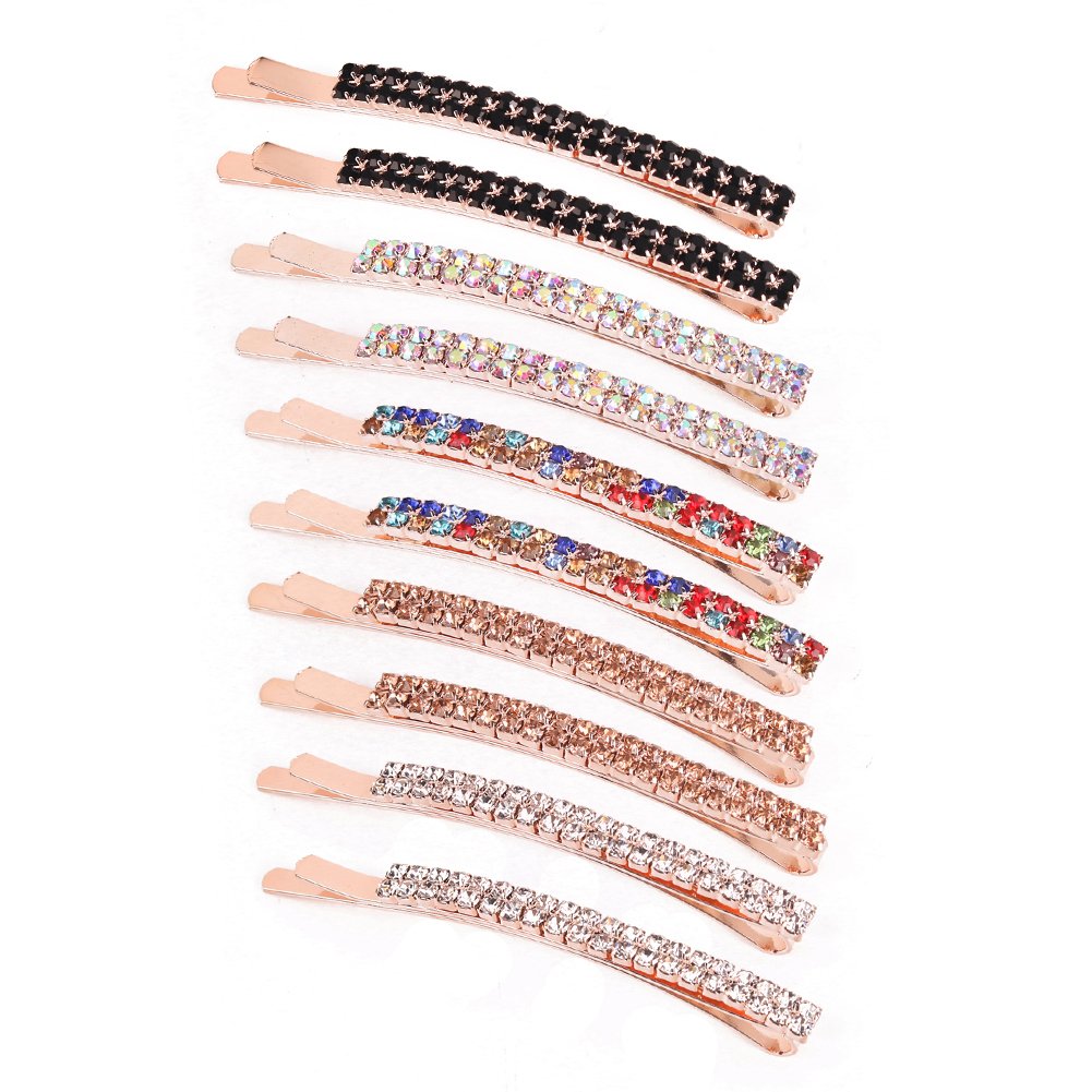 Aguder Mixed Color: Women'S Hair Clip 10Pcs Rhinestone Bobby Pins