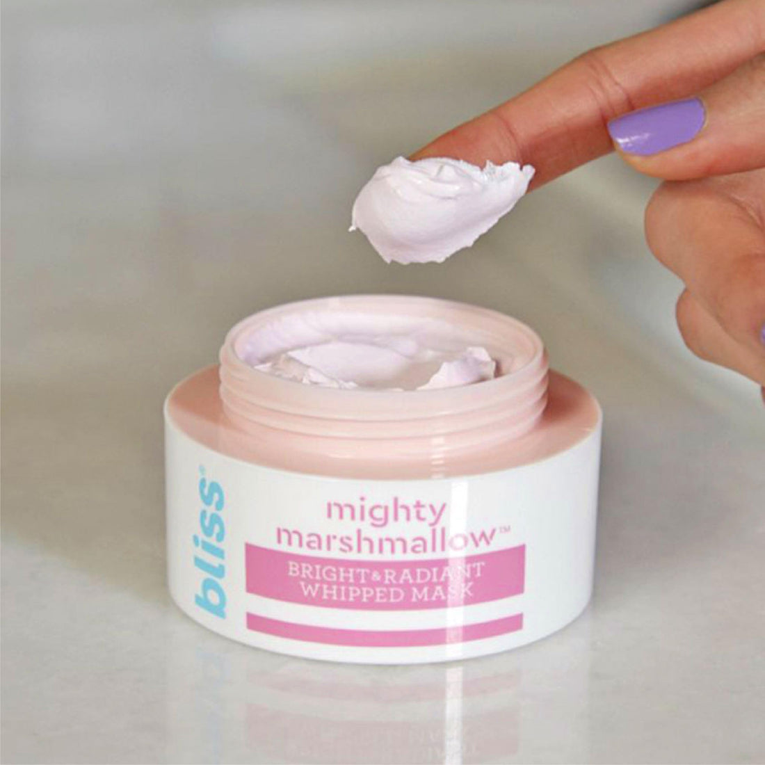 Bliss Mighty Marshmallow Face Mask Bright & Radiant Whipped Facial Mask Straight-from-the-Spa Paraben Free, Cruelty Free 1.7 fl oz