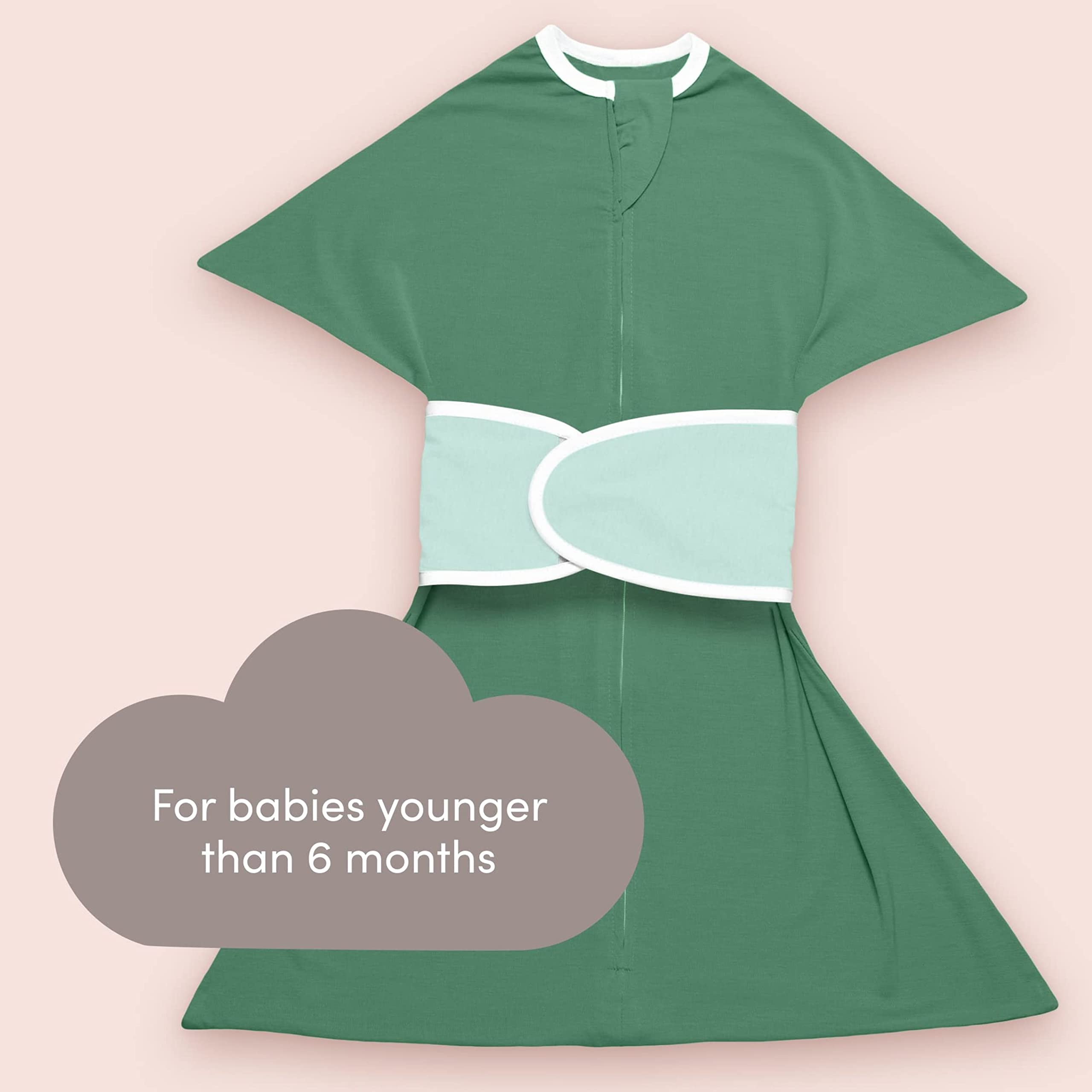 SleepingBaby Zipadee-Zip Snuggle Strap - Wearable Blanket Accessory for Transition Swaddle - One Size, Mint