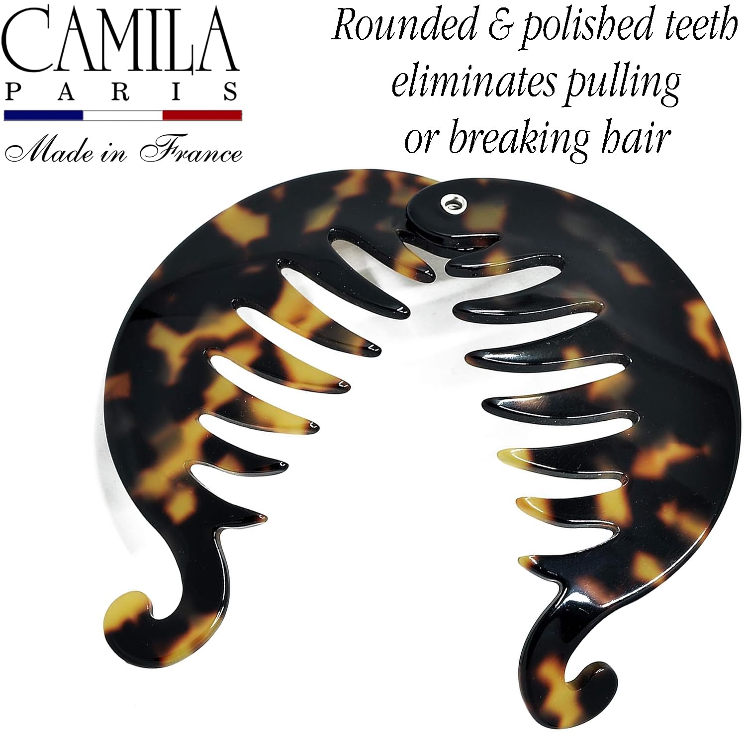 Camila Paris -CP2326, French woman Hair Accessories, ROUND Small BANANA, TOKYO. Strong and Durable Hair Ornaments. Made in France