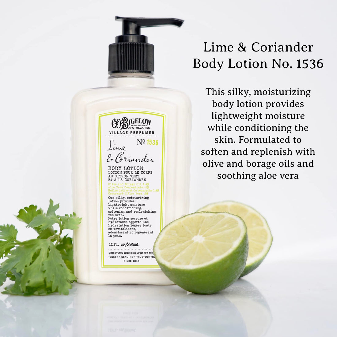 C. O. Bigelow Village Perfumer Body Lotion - Lime & Coriander - No. 1536