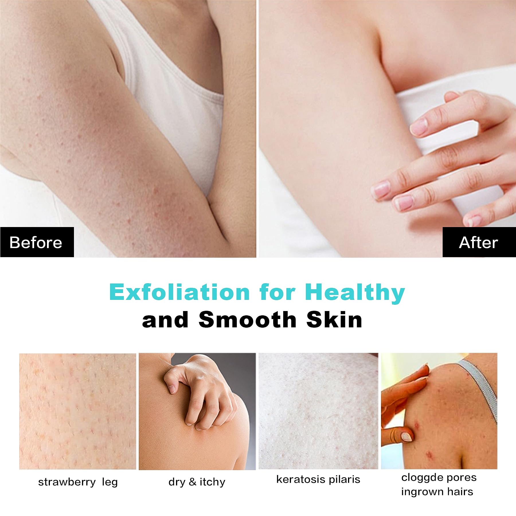 Deep Exfoliating Glove for Shower, Double-Sided Exfoliating Mitt,Massage Body Scrub Gloves for Home Spa, Eco Friendly loofah Sponge, Dead Skin Remover & Body Scrubber Exfoliator (Green)