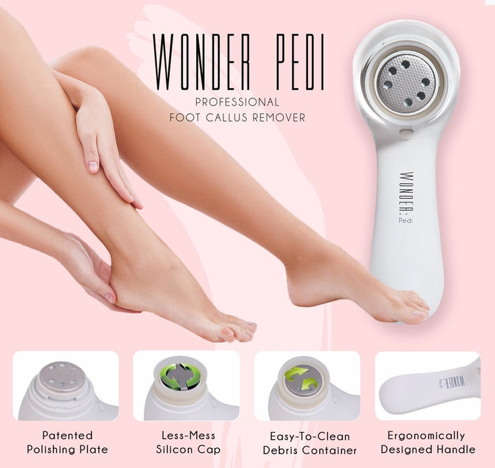 Wonderpedi Callus Remover: Electric Callus Remover Electronic Foot File to Shave Hard Cracked Dead Skin Professional Pedicure Tool Foot Care by Wonder Pedi (Callus Remover)