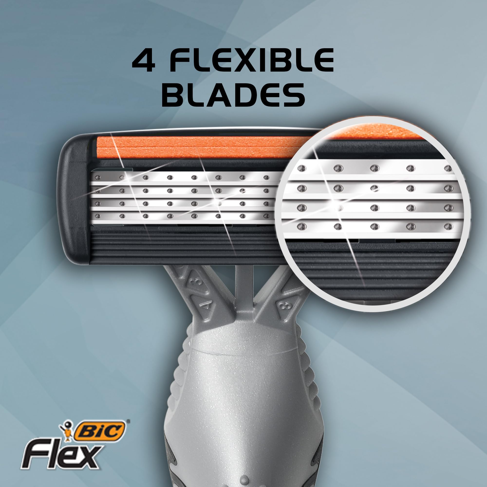 BIC Flex 4 Titanium Sensitive Disposable Razors For Men, For a Smooth, Ultra-Close and Comfortable Shave, 10 Piece DIsposable Razor Set with 4 Blades