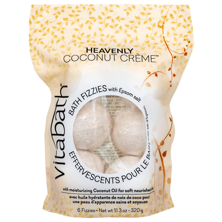 Vitabath Bath Fizzies, Heavenly Coconut Creme, 10 Ounce
