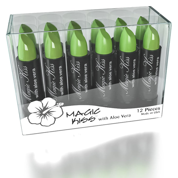 Magic Kiss Magic Kiss Lipstick Set Aloe Vera Color Changing Green 12PK MADE IN USA â‚¬