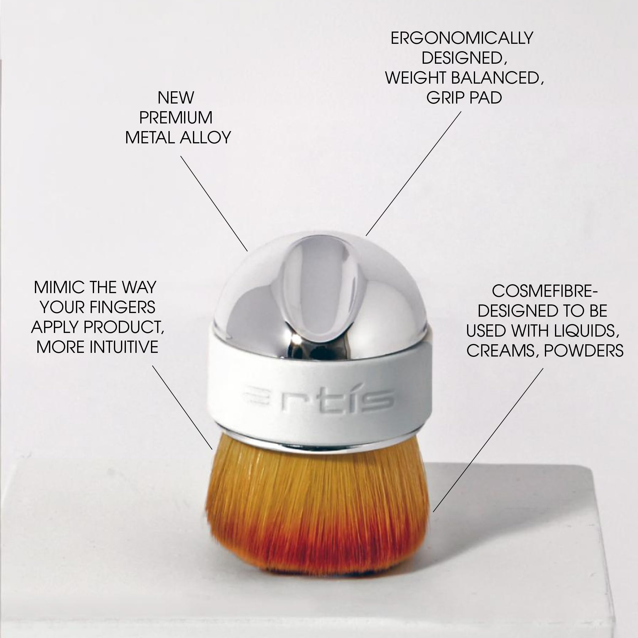 Artis Elite Mirror Palm Brush Mini - Oval Makeup Brush - Luxury Synthetic Makeup Brush - Ideal for Foundation, Highlight, Contour, Blush- Use with liquids, powders and creams - Creates Airbrush Finish