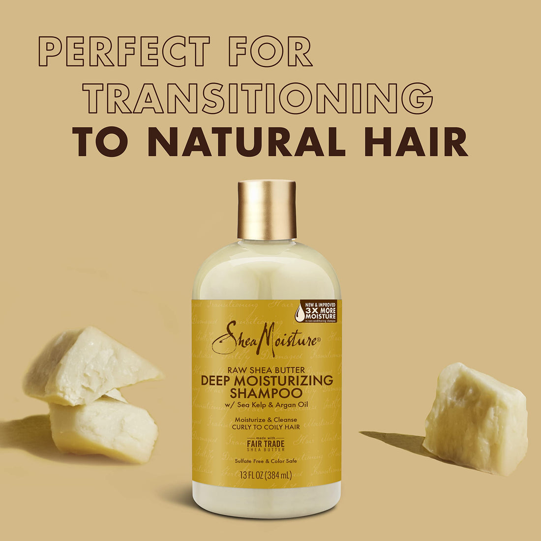Shea Moisture Raw Shea Butter Shampoo and Conditioner Set, Deep Moisturizing with Sea Kelp & Argan Oil, Sulfate Free & Silicone Free, Curly Hair Products, Family Size, 13 Fl Oz (Pack of 2)