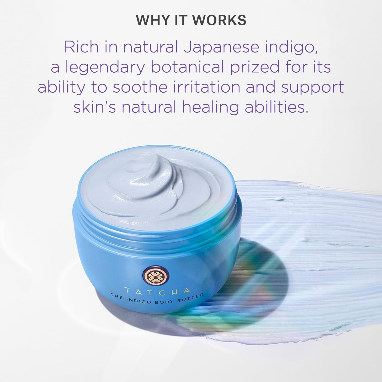 TATCHA The Indigo Body Butter | Soothing Silk Body Cream for Skin Dryness & Eczema, 200 ml | 6.8 oz