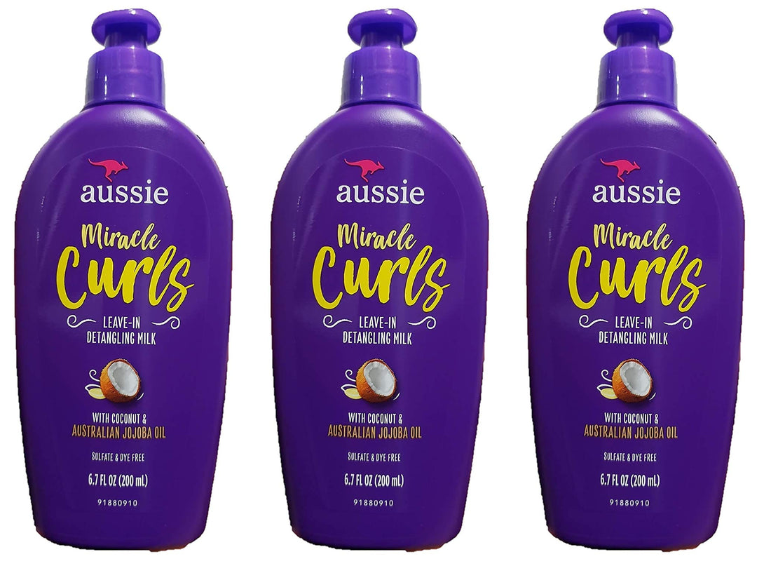 Aussie Miracle Curls Leave-In Detangler Milk 6.7 Ounce (200ml) (3 Pack)