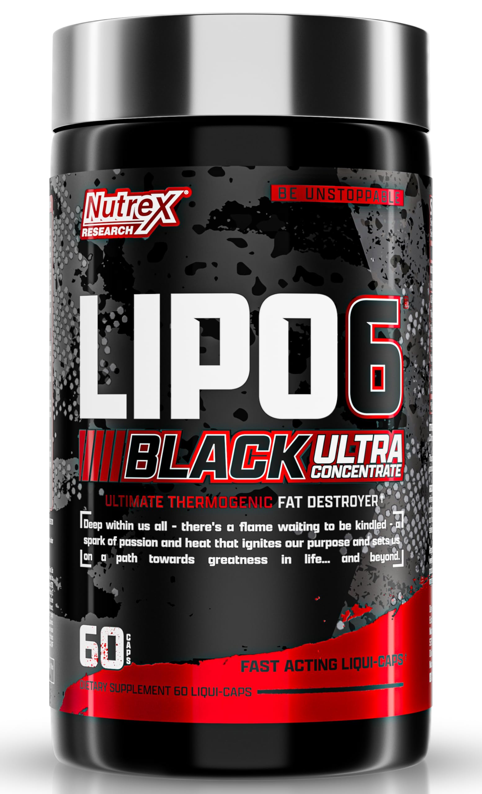 Nutrex Research Lipo-6 Black Ultra Concentrate | Thermogenic Energizing Fat Burner Supplement, Increase Weight Loss, Energy & Intense Focus |Capsule, 60Count