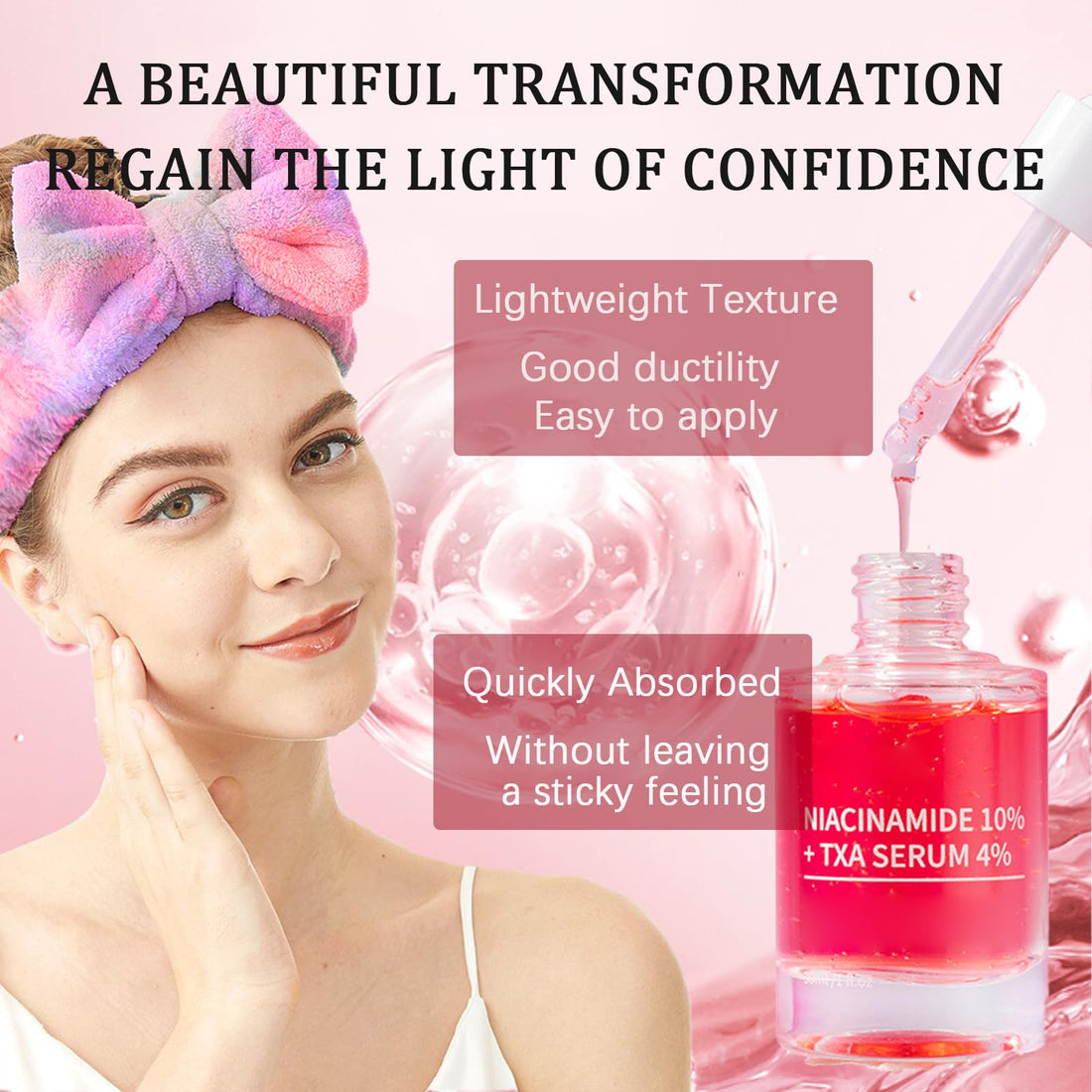 10% Niacinamide+ 4% TXA Serum - Niacinamide Serum for Face - Redness Reducing Skin Care - Face Skin Care to Firm,Smooth,Nourish - Pore Minimizer - Hydrating 10% Niaci namide Se rum Skincare for Women