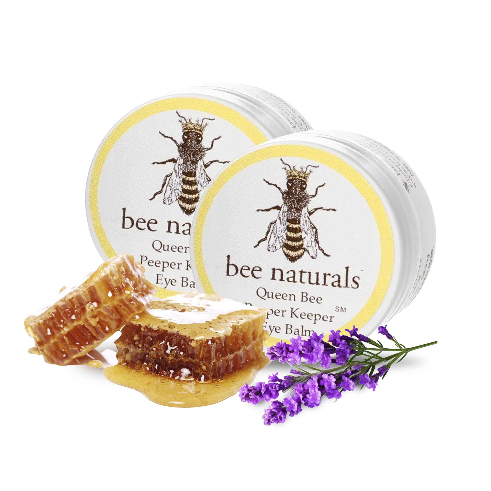 Queen Bee Naturals Best Eye Balm Peeper Keeper - Eyelid Cream Reduces Crows Feet, Wrinkles & Fine Lines - Moisturizes Your Skin - Vitamin E + 10 All Natural Nutrient Oils (2 Pack)