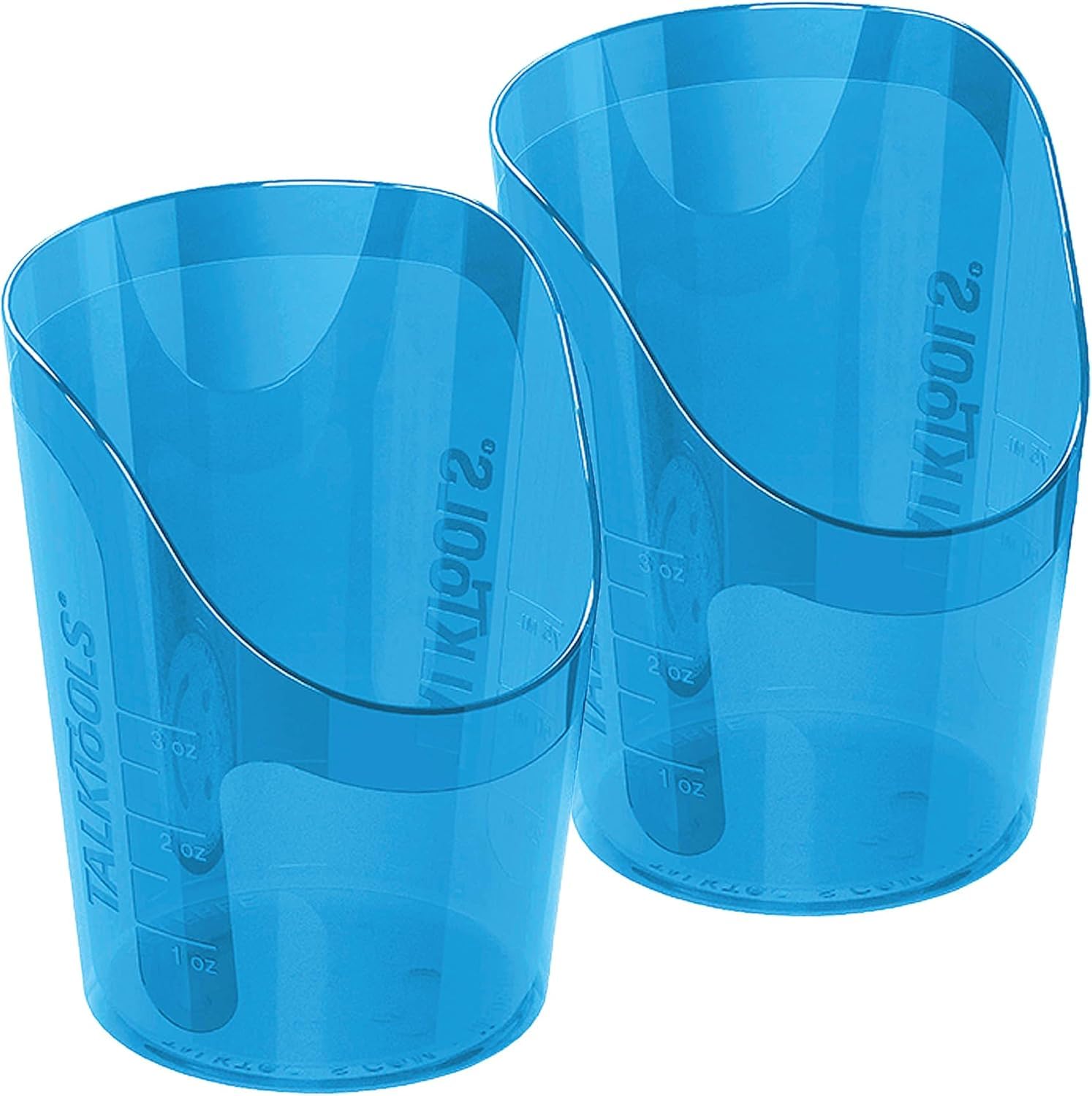 TalkTools Cut Out Cups - Motor and Coordination Support | Drinking Glass for Stable and Fixed Position | Special Drinking and Therapy Training Cup | Easy to Grip and Sipping | 3 oz Blue (2 Pk)