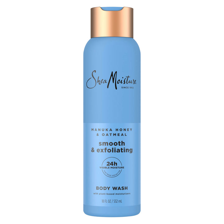 SheaMoisture Manuka Honey Oatmeal Body Wash Smooth & Exfoliating Smooth and Exfoliating body wash for 24H Visible Moisture for Healthy, Glowing Skin 18 oz