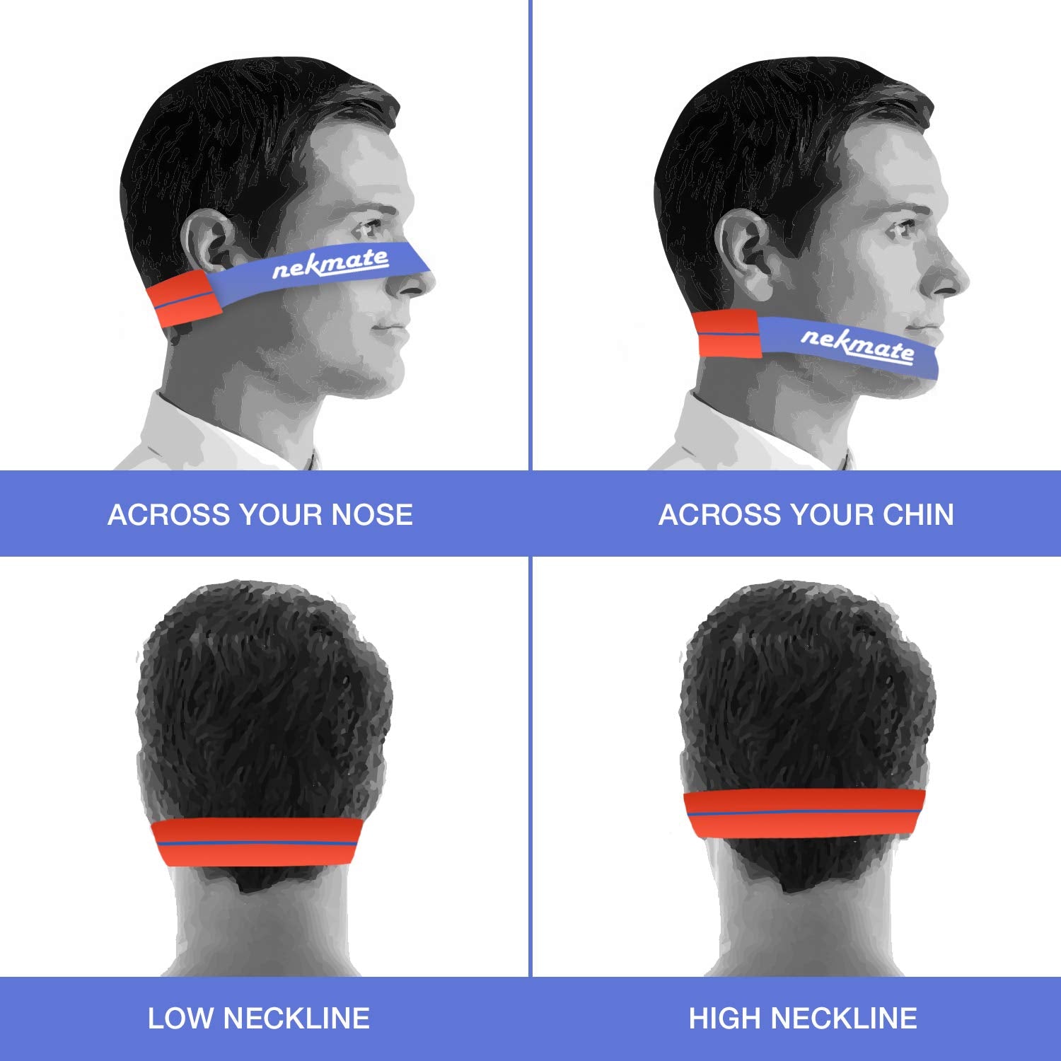 Nekmate Neckline Shaving Template And Hair Trimming Guide | Barber Style DIY Hands Free Cut, Trim