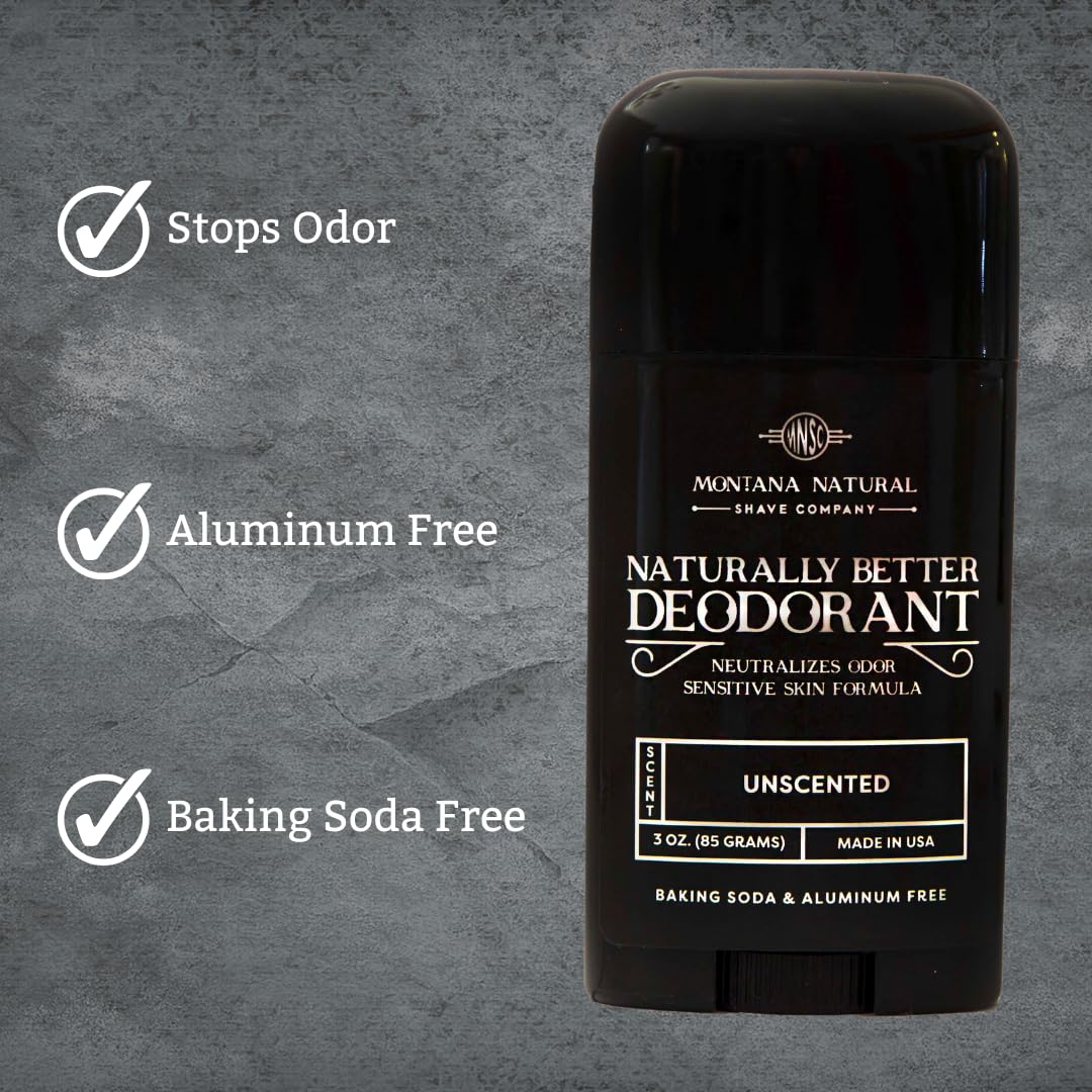 MNSC Unscented Naturally Better Deodorant - Magnesium and Activated Charcoal - Sensitive Skin Formula, Aluminum-Free, Baking Soda-Free, All-Natural, Plant-Derived, Made in USA
