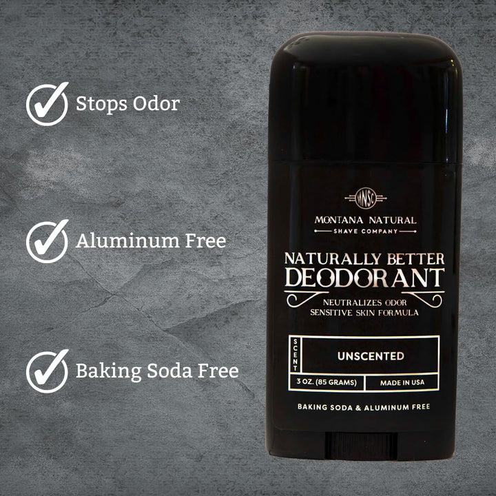 MNSC Unscented Naturally Better Deodorant - Magnesium and Activated Charcoal - Sensitive Skin Formula, Aluminum-Free, Baking Soda-Free, All-Natural, Plant-Derived, Made in USA