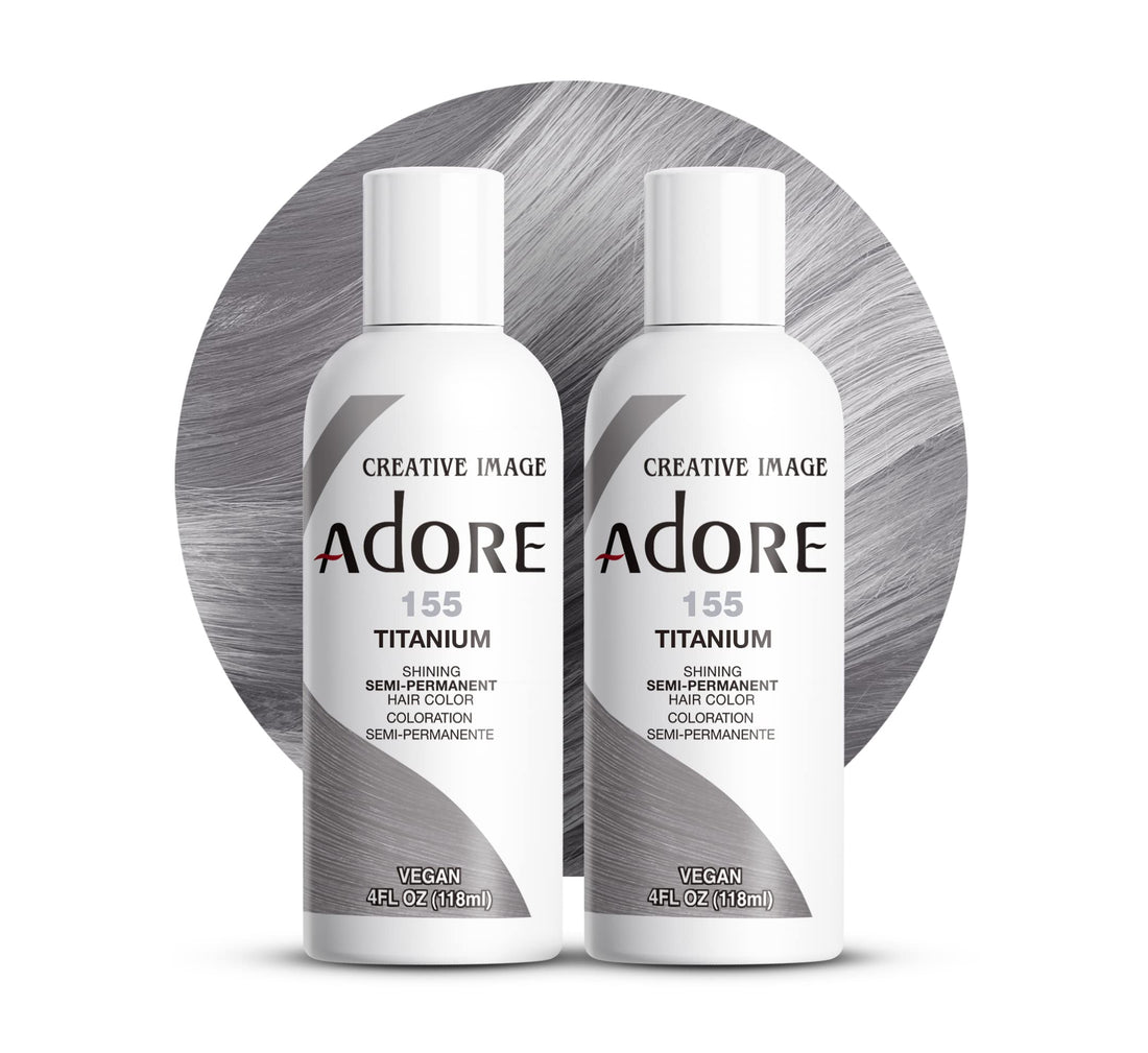 Adore Semi-Permanent Haircolor #155 Titanium 4 Ounce 118ml 2 Pack