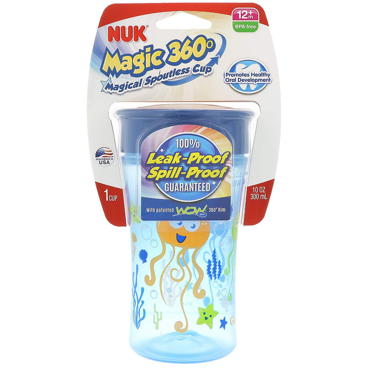 NUK Magic 360 Sippy Cup, Blue, 10oz 1pk, Styles May Vary