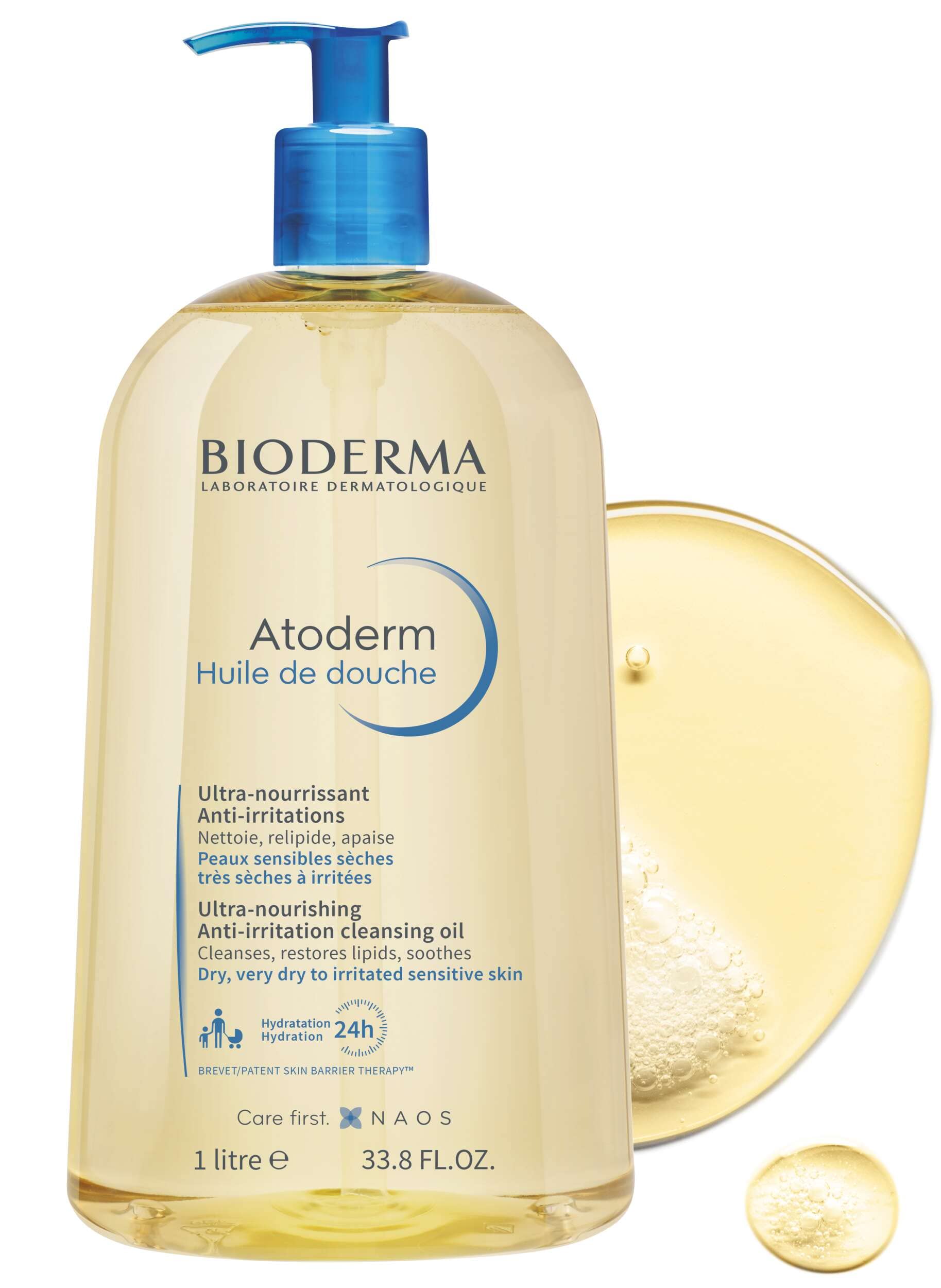 Bioderma Atoderm Shower Oil, Cleansing Oil For Face & Body, Nourishing Cleansing Oil For Dry to Atopic Sensitive Skin For Softer & Smooth Skin For Your Whole Family
