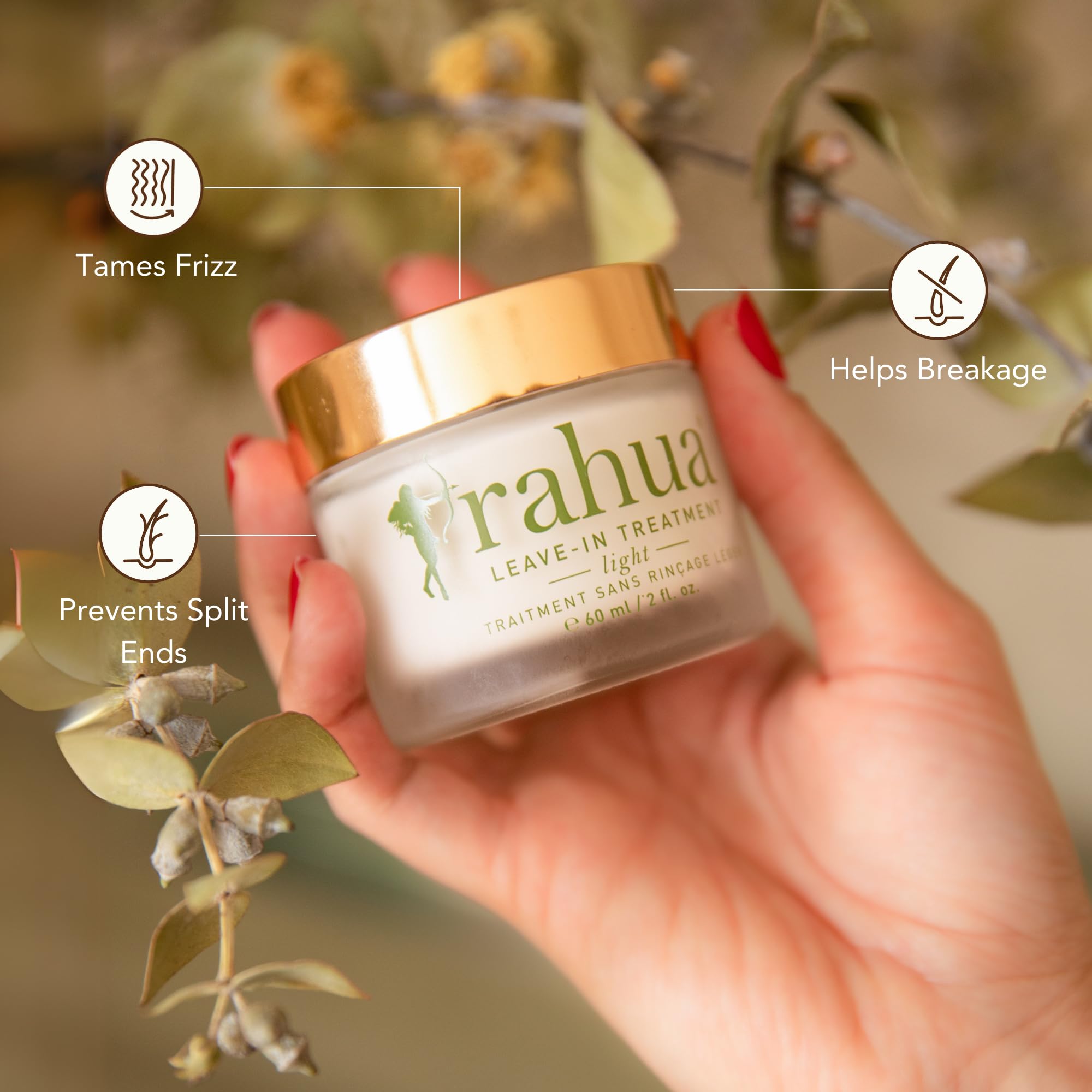 Rahua Leave In Hair Treatment Light, 2 Fl Oz, Anti Frizz Heat Protectant, Natural Hair Moisturizer for Hair Care, Softens Hair, Fine Hair Types, Nourishing Natural, Plant-Based Derived Ingredients