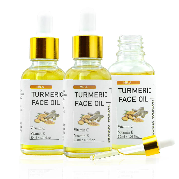 MR.A 3Pack Turmeric Oil, Turmeric oil for Face Body, Pure Natural Turmeric Essential Oil with Vitamin C, Great for Cleanses Skin, Moisturize & Soothing skin, Tumeric Face Oil for All Skin Type