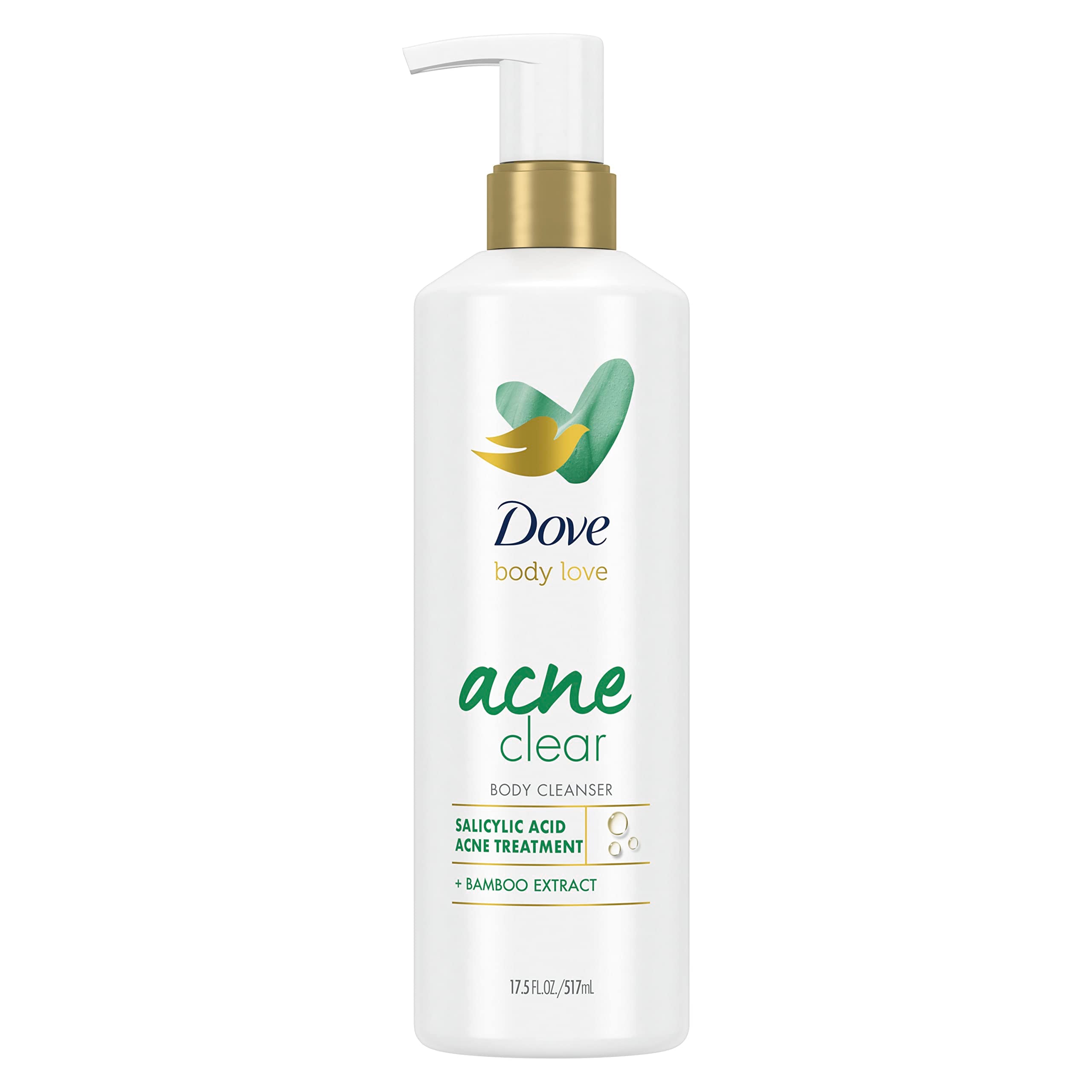 Dove Body Love Body Cleanser For Acne-Prone Skin Acne Clear Body Wash with Salicylic Acid and Bamboo Extract 17.5 fl oz