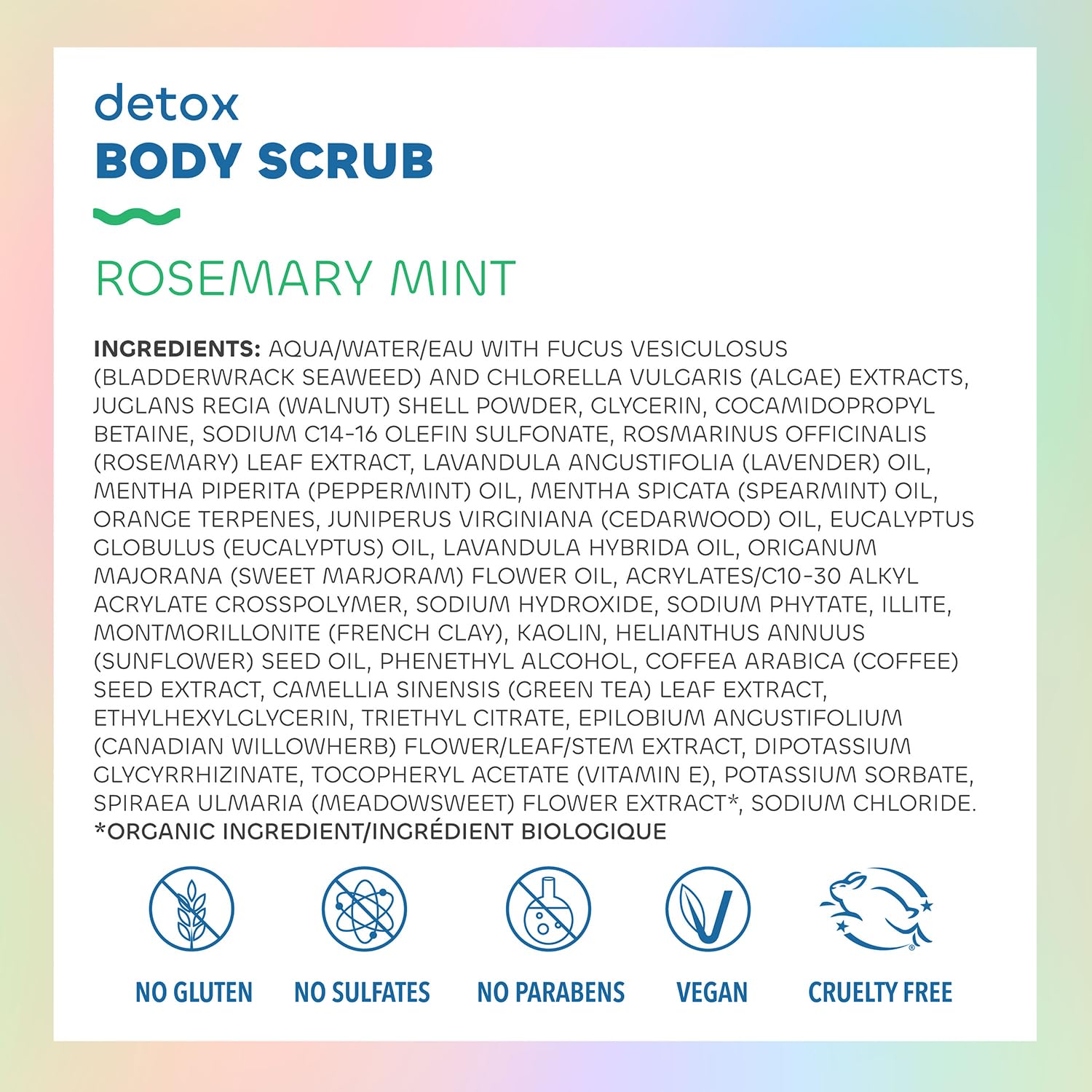 The Seaweed Bath Co. Exfoliating Detox Body Scrub, Awaken Scent (Rosemary & Mint), 6 fl. oz.