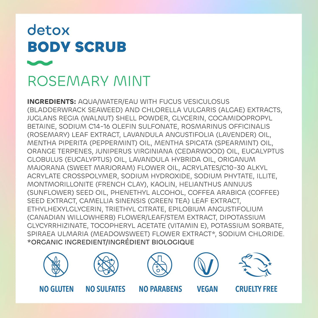 The Seaweed Bath Co. Exfoliating Detox Body Scrub, Awaken Scent (Rosemary & Mint), 6 fl. oz.