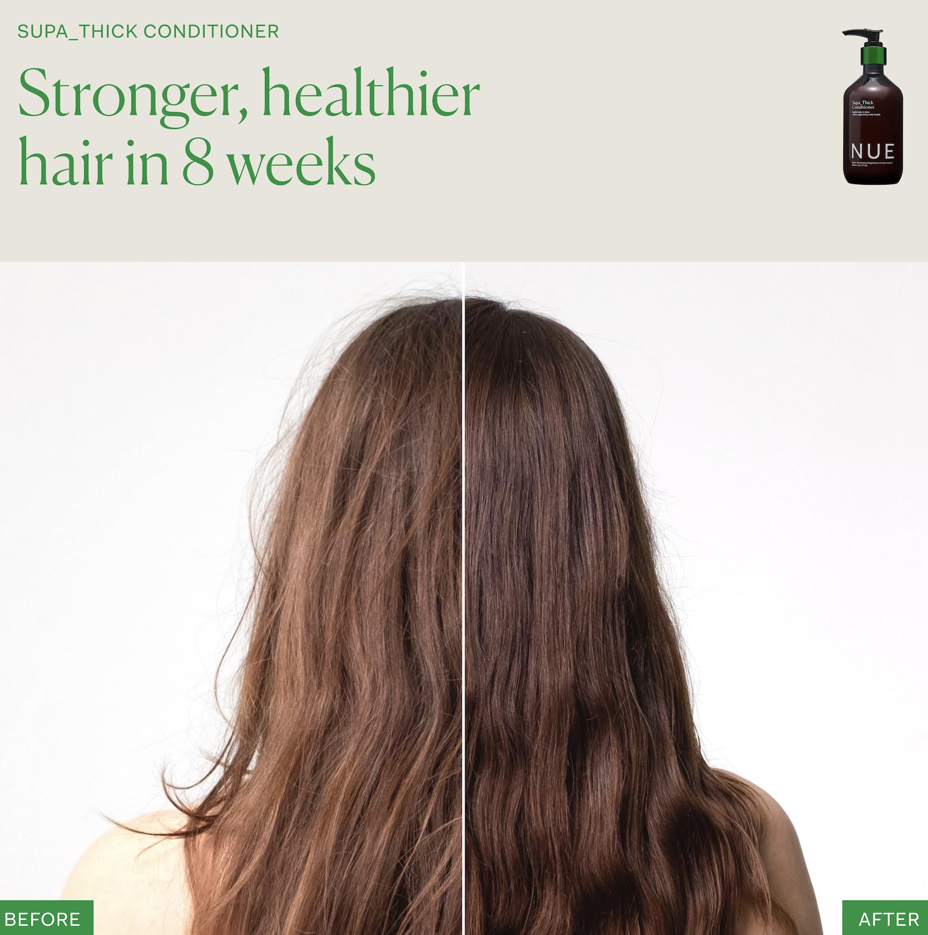 The Nue Co. SUPA THICK CONDITIONER, Supports Hair Growth and Scalp Health, Hydrating, For All Hair Types, Vegan, 8.45 fl oz