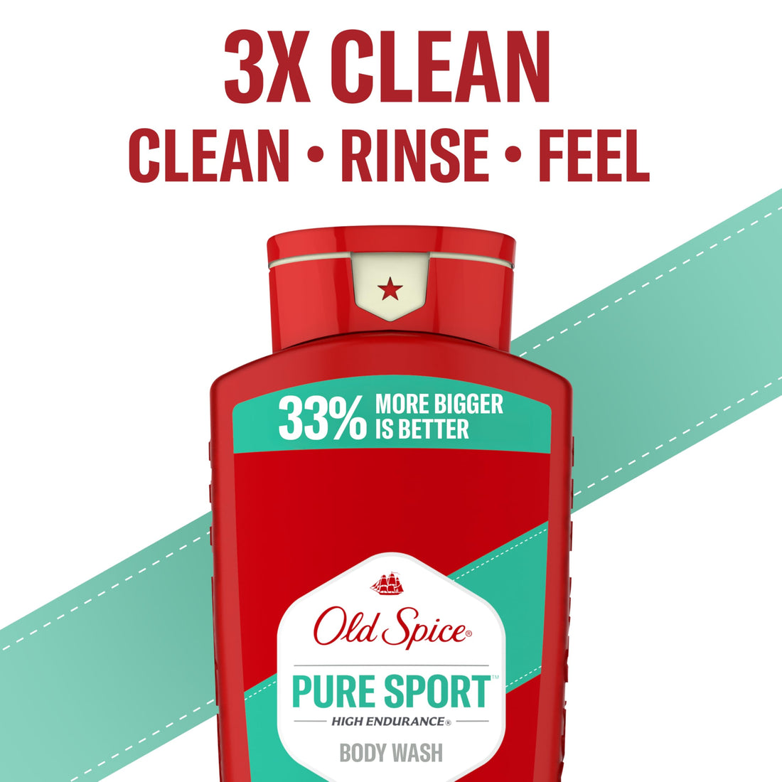 Old Spice Refreshing Body Wash for Men, High Endurance, 3X Defense, 24/7 Shower Fresh with Long Lasting Scent, Pure Sport Scent, 24 oz (Pack of 2)