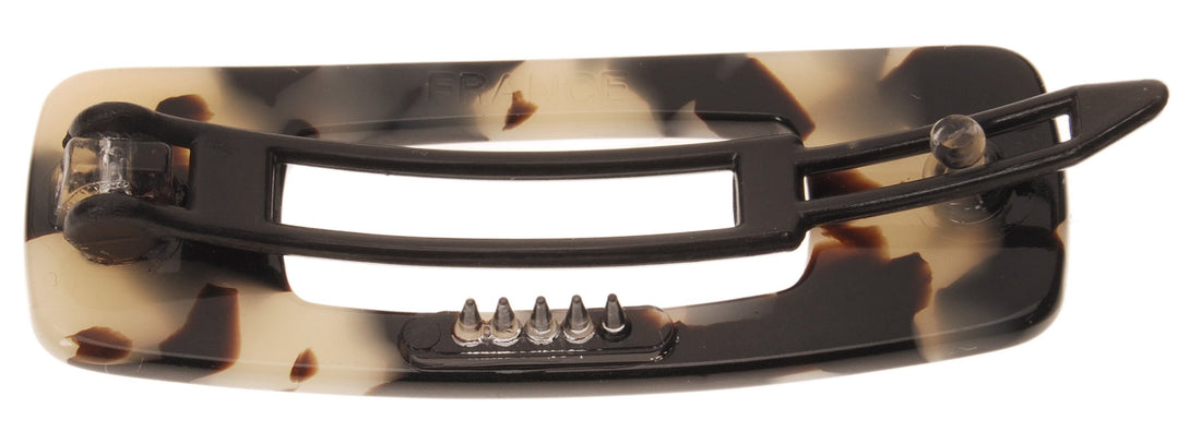 Ivory Tokyo : France Luxe Mini Cutout Rectangle on Plastic Tige Boule Barrette - Ivory Tokyo