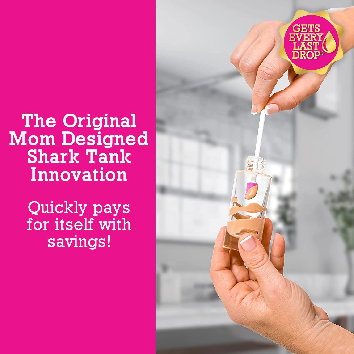 The Spatty - Last Drop Spatula, Stocking Stuffer - Kitchen, 6, Pink, Reusable, Flexible, As Seen On Shark Tank