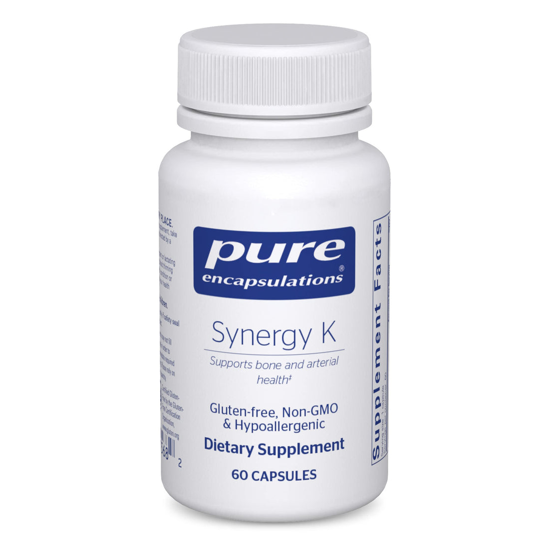 Pure Encapsulations Synergy K - with Vitamin K1, K2 & D3 - Supports Bones, Blood Vessels, Vascular Elasticity & Calcium Utilization* - Includes Cholecalciferol - Gluten Free & Non-GMO - 60 Capsules
