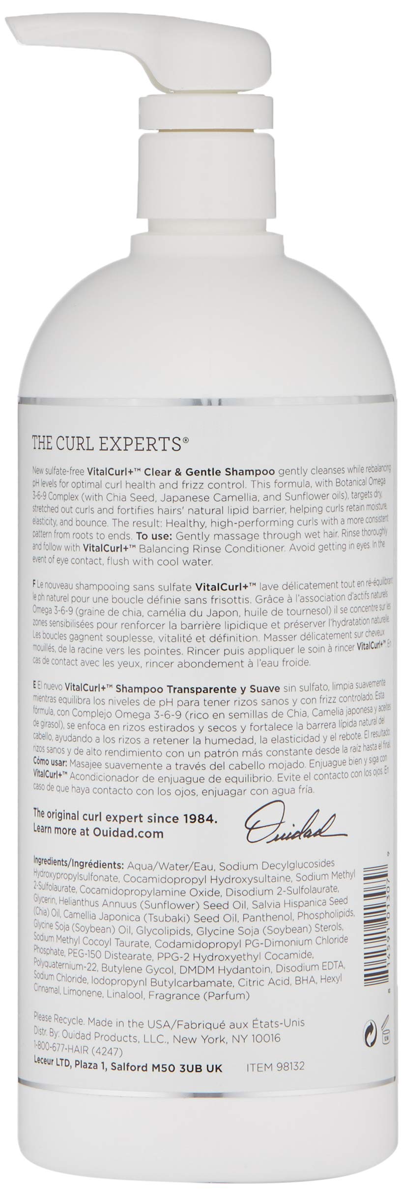 Ouidad Vitalcurl+ Clear & Gentle Shampoo, 33.8 Oz.