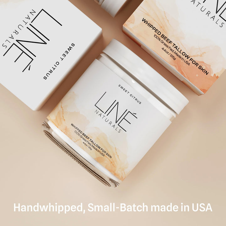 Whipped Organic Grass-Fed Beef Tallow for Skin - 100% Pure, Non-Greasy, Natural Beef Tallow Moisturizer for Face and Body. Best Honey Beef Tallow Balm - Soothes Sensitive Skin (Sweet Citrus)