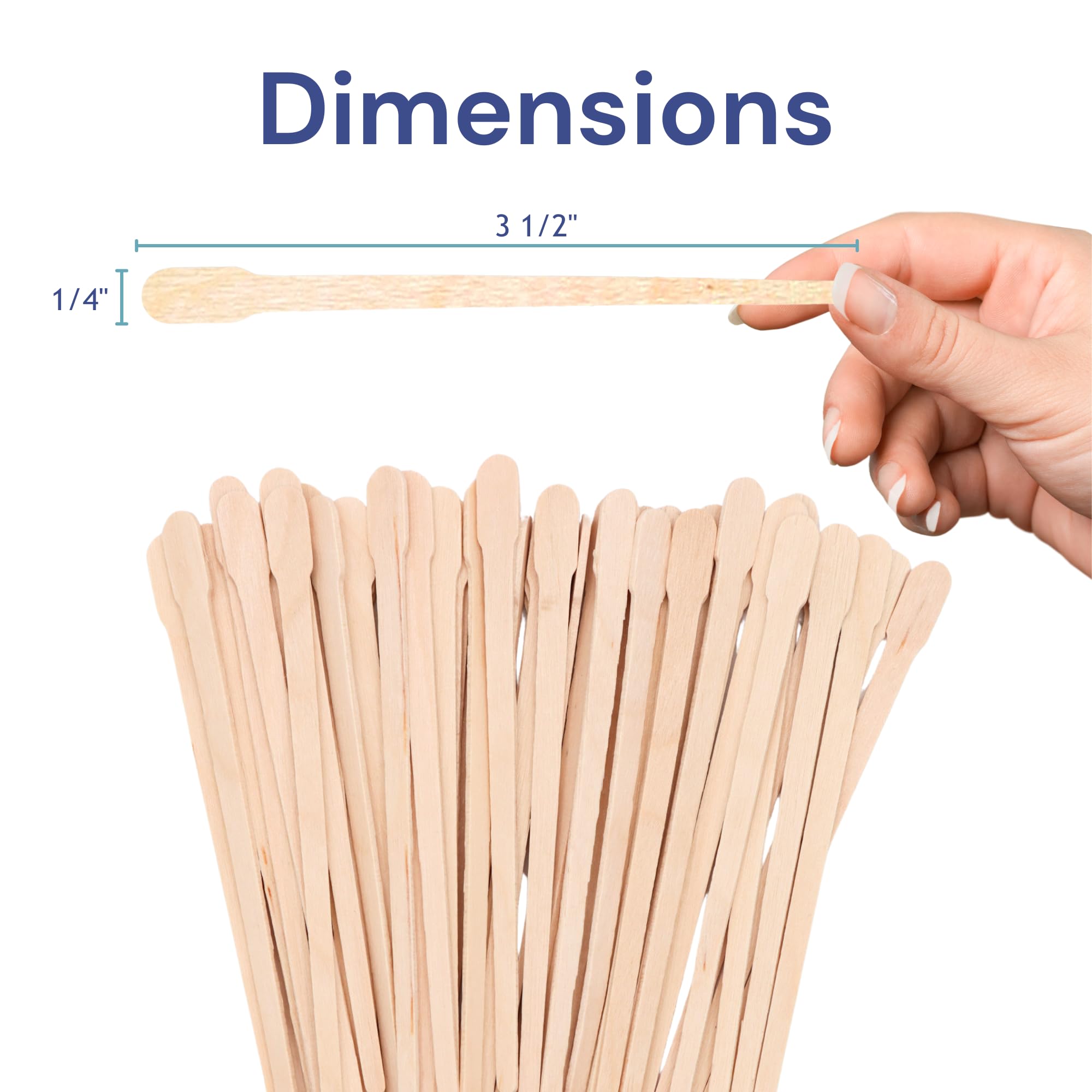 300- Pieces EXTRA SMALL WAXING STICKS Wax Applicator Craft Sticks for Hair Removal Eyebrow Wood Spatulas Applicator, Size: 3-1/2' x '