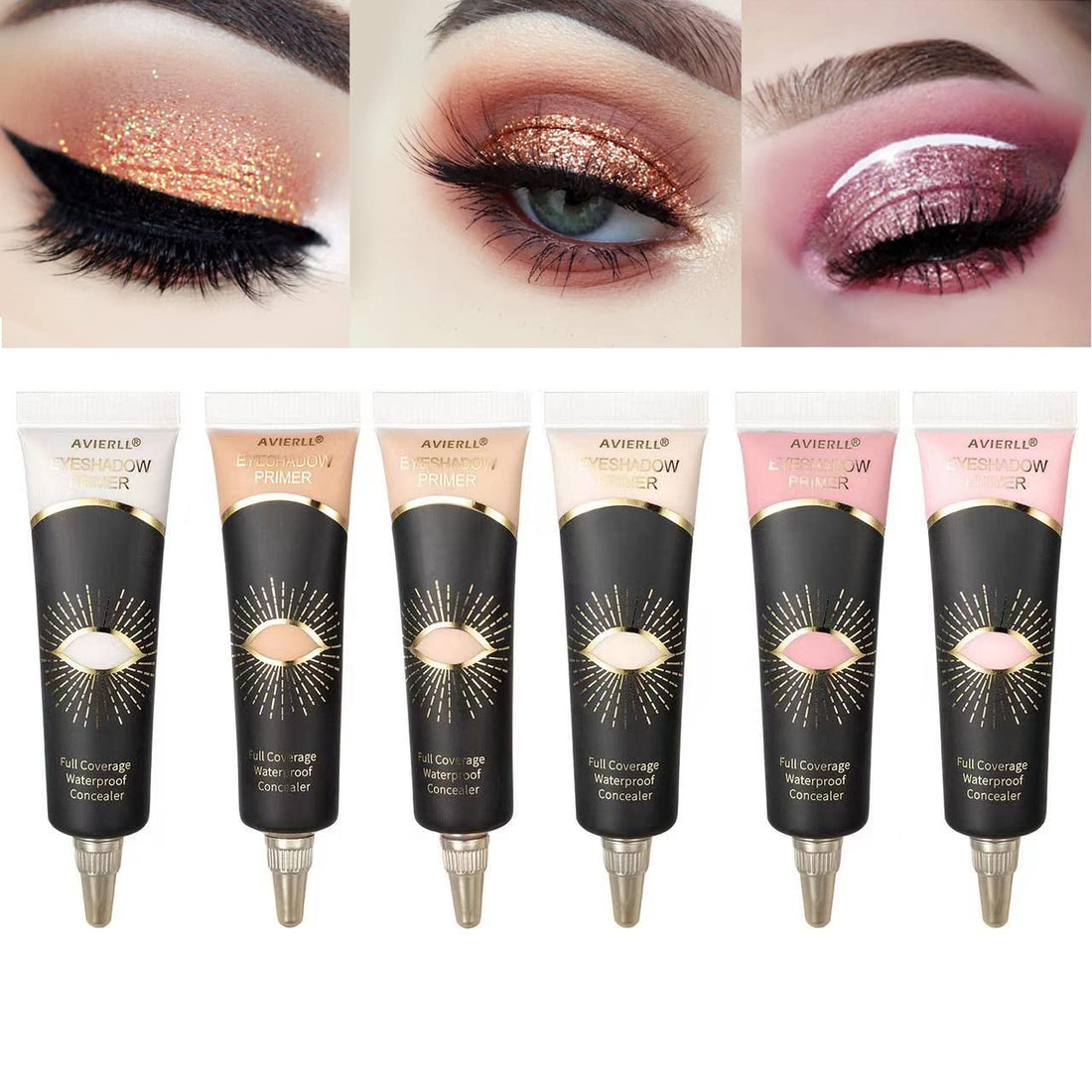 AVIERLL Eyeshadow Primer-3Pens Eye Primer,Makeup Primer Long Lasting Cream Eyeshadow Base,Primer Face Makeup,Full Coverage Waterproof Concealer 3 Colors -0.40 fl oz (IVORY+MEDIUM+WHEAT)