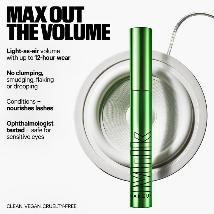 Milk Makeup KUSH Big Hit Volumizing Mascara – 12HR High-Volume Mascara for Lifting, Lengthening + Defining Lashes – Clump + Smudge-Free, Weightless + Safe for Sensitive Eyes – Black, 0.14 oz