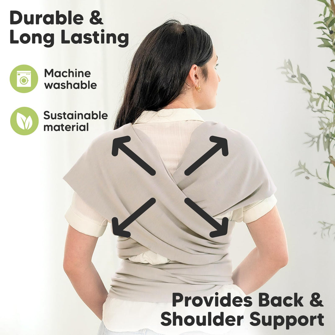 KeaBabies Baby Wrap Carrier - All in 1 Original Baby Carrier Newborn to Toddler Sling, Easy to Wear, Hands Free Bonding, Lightweight, Breathable Infant Wraps (Stone Gray)