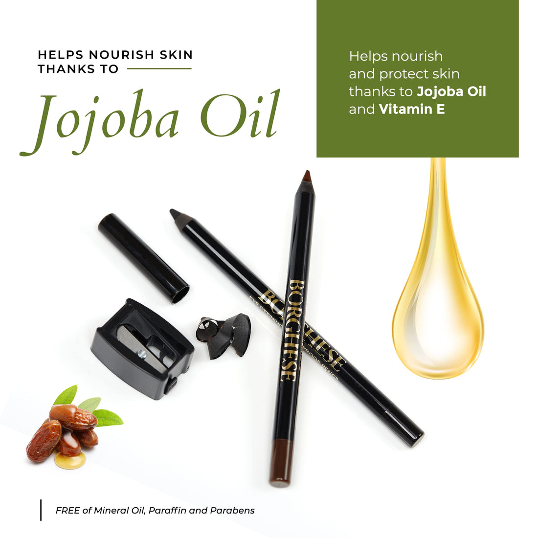 Borghese Waterproof Eye Defining Pencil, Black Eyeliner
