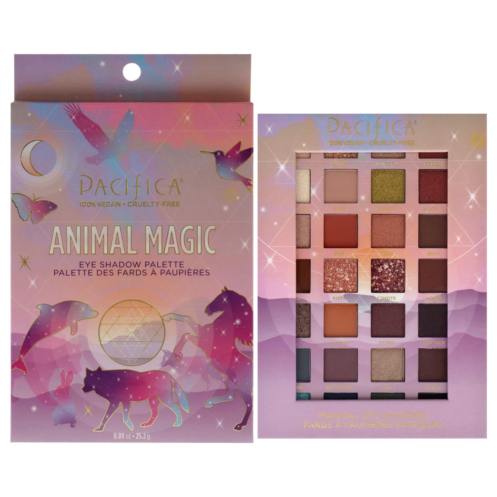 Pacifica Animal magic eye shadow palette 28 well, White, 0.89 Ounce